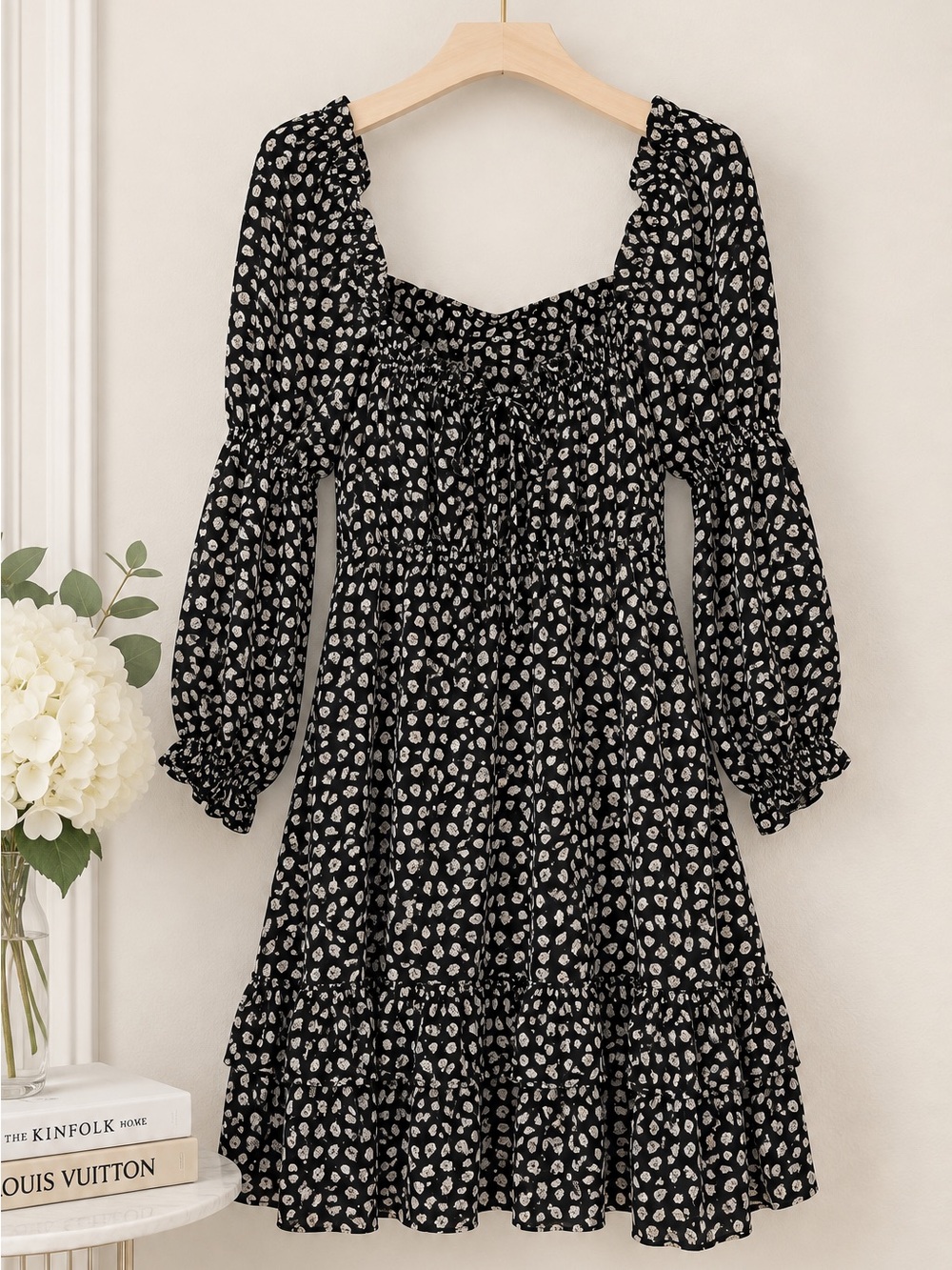 Boutique Black & White Floral Mini Dress